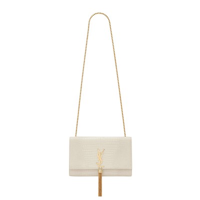 YSL KATE MEDIUM TASSEL IN CROCODILE-EMBOSSED LEATHER 354119DND0J9207 (24*14.5*5.5cm)